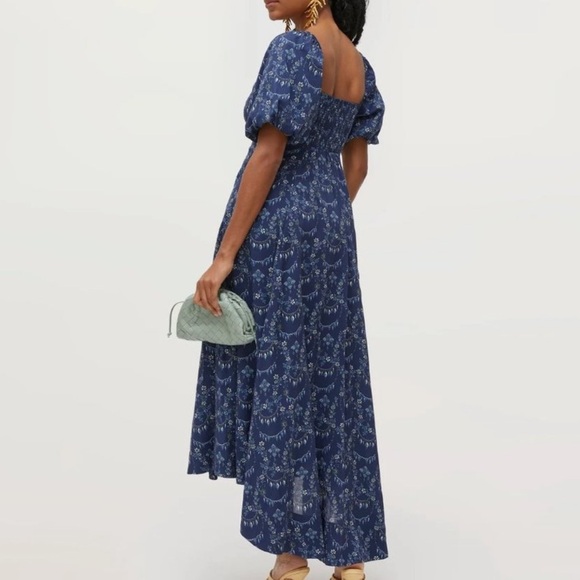 Hill House The Matilda Floral Midi Dress in charm scallop size M - Picture 4 of 11